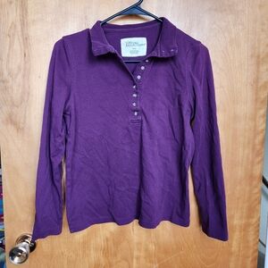 Purple Long Sleeve Polo Shirt